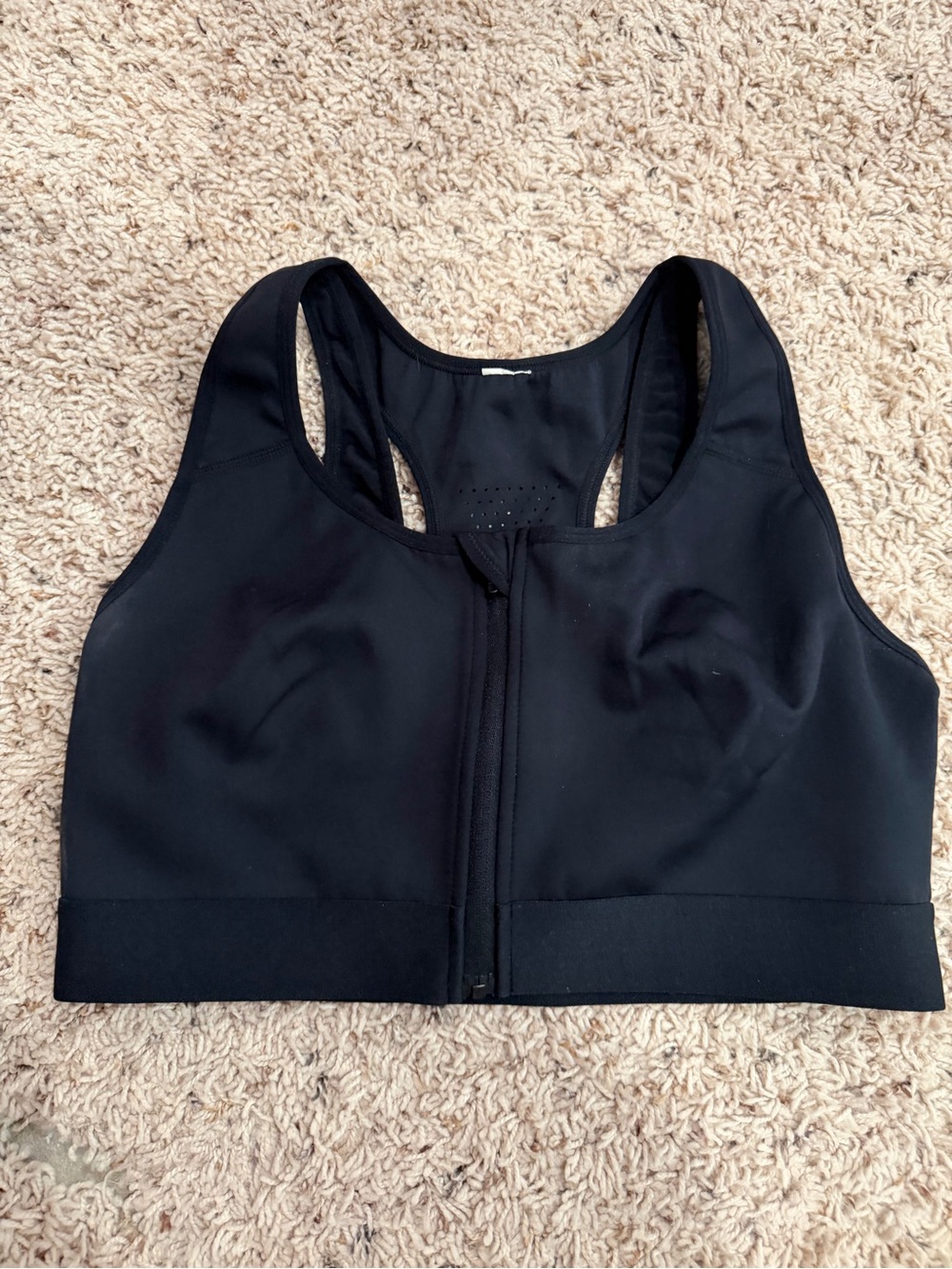 Fabletics-Black Front-Zip Sports Bra